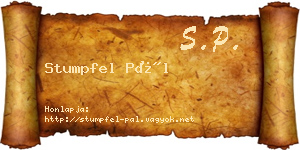 Stumpfel Pál névjegykártya